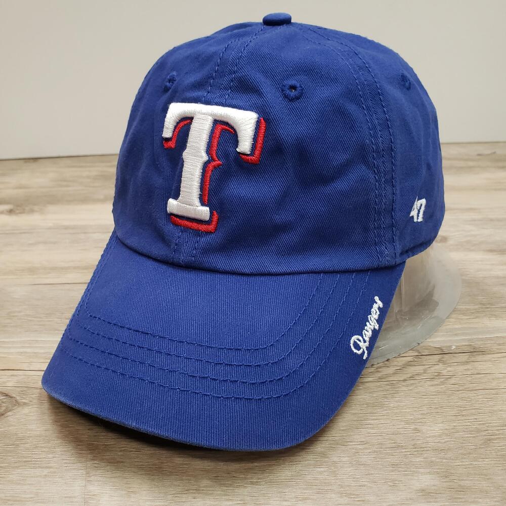 Texas Rangers Hat Cap Strap Back Womens One Size Blue MLB Baseball 47 Brand